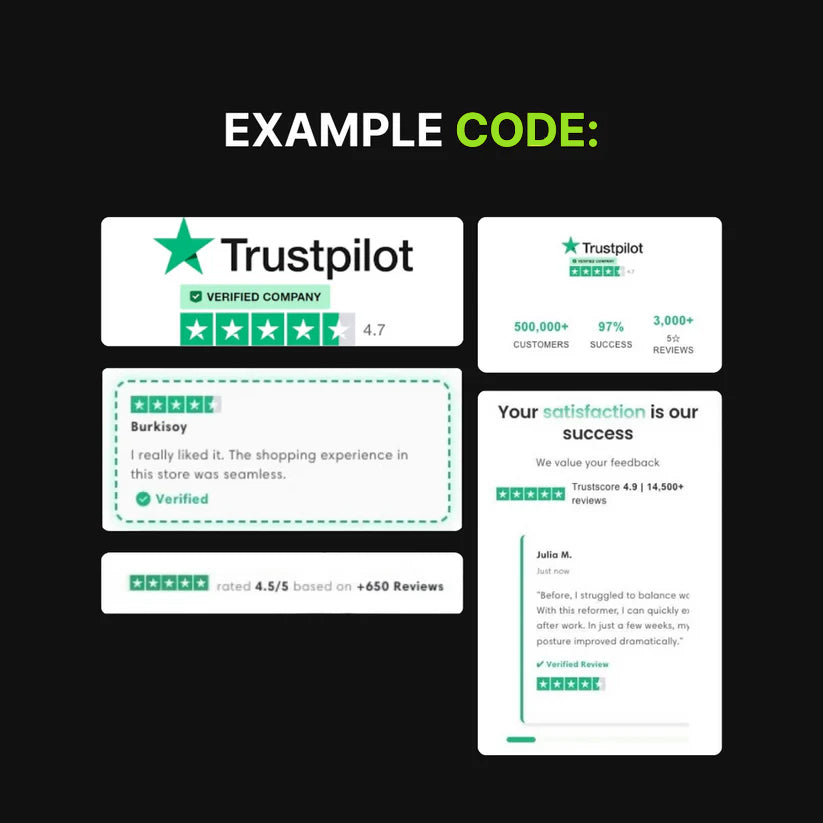 Trustpilot Codes - Designed for conversion